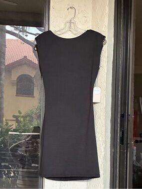 Sleek Black Cap-Sleeve Mini Dress